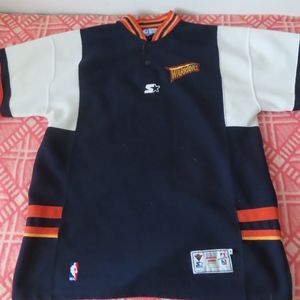 Vntg Golden State Warriors Starter Authentic NBA Warm Up shooting shirt 54 2XL